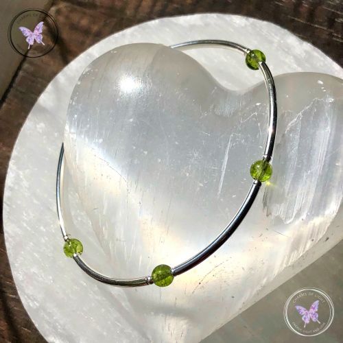 Peridot & Silver Bangle Bracelet